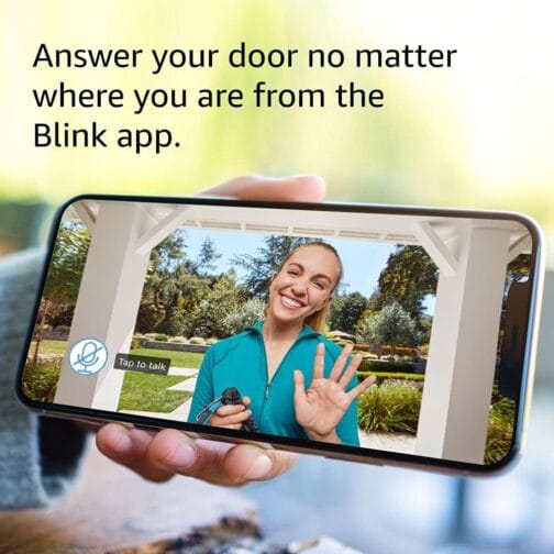 Blink Video Doorbell (newest model), Two-way audio, HD video, motion and chime app alerts and Alexa enabled  wired or wire-free (Black)