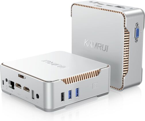 KAMRUI GK3PLUS Mini PC, 16GB DDR4 1TB M.2 SSD Mini Computers, 12th Gen Alder Lake-N95(up to 3.40GHz) Mini Desktop Computers, Micro Pc Support 2xHDMI+VGA 4K Triple Display for School/Home/Office