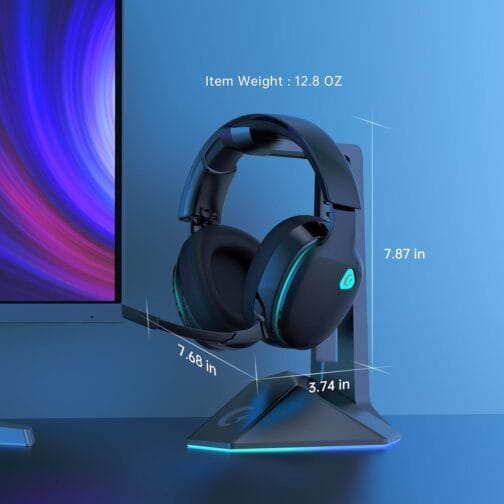 2.4GHz Wireless Gaming Headphones for PS5, PS4 Fortnite & Call of Duty/FPS Gamers, PC, Nintendo Switch, Bluetooth 5.3 Gaming Headset with Noise Canceling Mic, Stereo Sound, 40+Hr Battery -Black