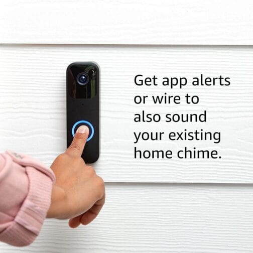 Blink Video Doorbell (newest model), Two-way audio, HD video, motion and chime app alerts and Alexa enabled  wired or wire-free (Black)