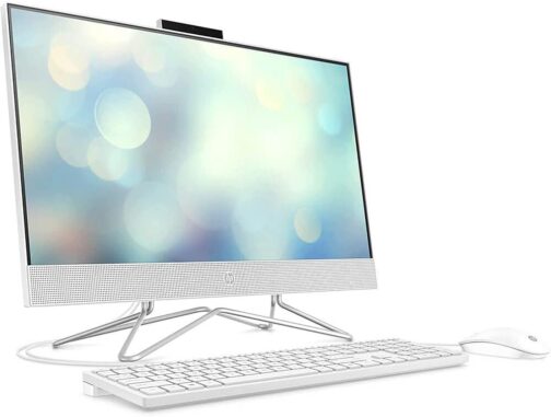 HP 24″ All-in-One Desktop, AMD Athlon Silver 3050U Processor, AMD Radeon Graphics, 8 GB RAM, 256 GB SSD, Windows 11 Home (24-dd0210, Snow white)