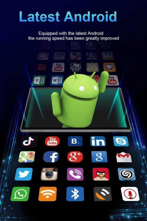 Tablet 10 inch Android Tablet PC, 10.1″ Android 14 Tablets, DDR4 6GB RAM 32GB ROM 2MP+8MP Dual Camera, WiFi-6 Bluetooth 1TB Expand IPS Full HD Display Tab, 6000mAh Battery Powerful Performance Tablet