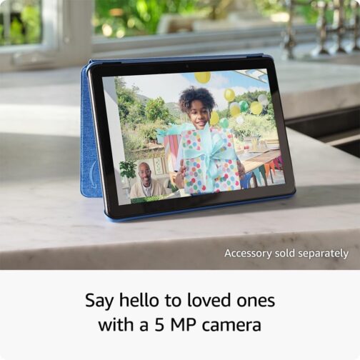Like-New Amazon Fire HD 10 tablet (newest model) built for relaxation, 10.1″ vibrant Full HD screen, octa-core processor, 3 GB RAM, 32 GB, Black