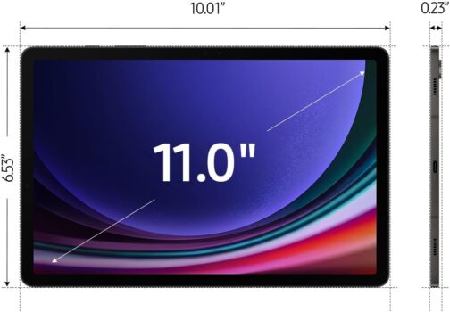 Samsung Galaxy Tab S9 11 128GB WiFi 7 Android AI Tablet, Snapdragon 8 Gen 2 Processor, AMOLED Screen, Durable Design, S Pen Included, Long Battery Life, Auto Focus Camera, US Version, 2023, Graphite