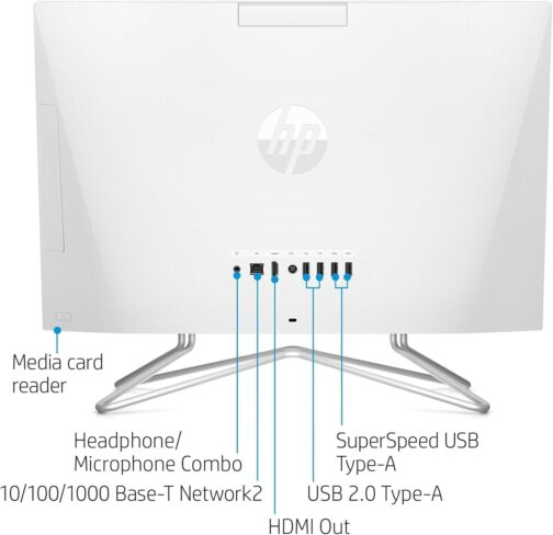 HP 22 inch All-in-One Desktop PC  2024 Latest Model  Microsoft Office Trial  FHD Display  16 GB RAM  1 TB Storage (512GB SSD + 512GB External HD)  Intel Celeron CPU  w/WOWPC Bundle  Win 11 Pro