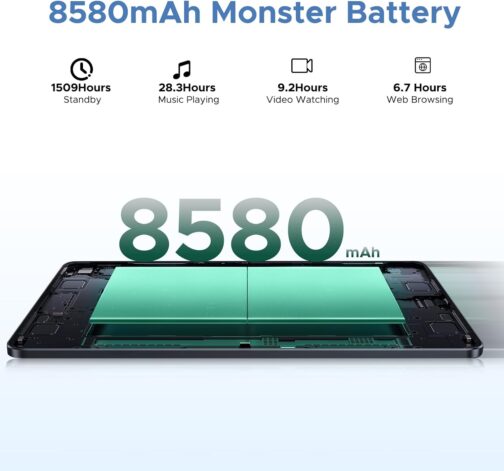 DOOGEE U11 Pro Android 15 Tablet, 11 inch Tablet, 30GB+256GB/2TB TF,8580mAh,Octa-Core,90Hz Display, Netflix 1080P,5G WiFi,Widevine L1,BT5.0,13MP+5MP, Face ID/OTG with Pen, Keyboard, Mouse&Case