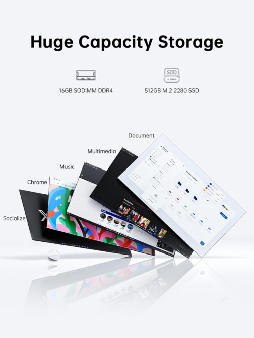 ACEMAGIC Laptop, 16GB DDR4 512GB SSD 16.0inch Laptop Computer, Windows 11 Laptop with Intel 12th N97 Processor(Up to 3.6GHz), 1920P FHD Display, Metal Shell, WiFi 6, USB3.2, Type_C, Long Battery Life
