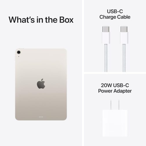 Apple iPad Air 11-inch with M3 chip Built for Apple Intelligence, Liquid Retina Display, 128GB, 12MP Front/Back Camera, Wi-Fi 6E, Touch ID, All-Day Battery Life  Starlight