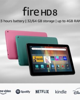 New Amazon Fire HD 8 tablet, 8 HD Display, 3GB memory, 32GB, designed for portable entertainment, Hibiscus, (2024 release)