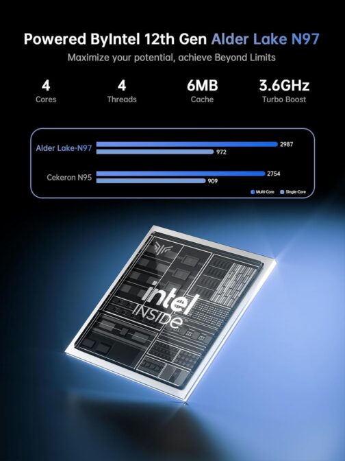 Laptop Computer Intel N97 Windows Laptop 15.6-in 16GB DDR4 512GB SSD Ordinateur Traditional Laptops Keypad WiFi5 HDMI Type-C USB3.2 Webcam 3.5mm Audio Office Laptops Student Laptops