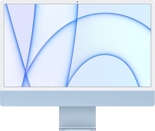 2021 Apple iMac with Apple M1 Chip with 8-core CPU (24-inch, 8GB RAM, 512GB SSD Storage) (QWERTY English) Blue (Renewed)