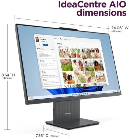 Lenovo ThinkCentre All-in-One Desktop Computer, 27″ FHD IPS Display, 8-core Intel Core i5-13420H, 16GB DDR5, 512GB SSD, Wi-Fi 6, USB-C, HDMI in&Out, Wired KB&Mouse, Windows 11 Pro