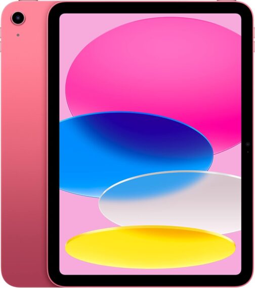 Apple iPad (10th Generation): with A14 Bionic chip, 10.9-inch Liquid Retina Display, 64GB, Wi-Fi 6, 12MP front/12MP Back Camera, Touch ID, All-Day Battery Life  Pink