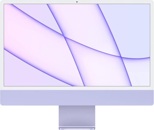 2021 Apple iMac with Apple M1 Chip with 8-core CPU (24-inch, 8GB RAM, 256GB SSD Storage) (QWERTY English) Purple (Renewed)