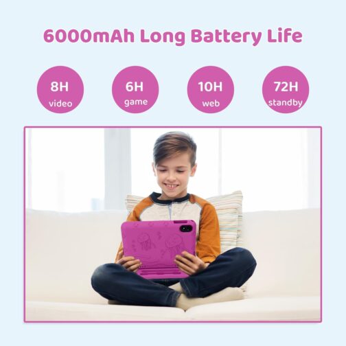 2025 Upgraded Android 14 Tablet, 10inch Kids Tablet , Octa-core CPU, 10GB+64GB+1TB Expand Tablets for Kids with Kids Space, Parental Control, 6000mAh Big Battery, HD Touchscreen Display Tableta