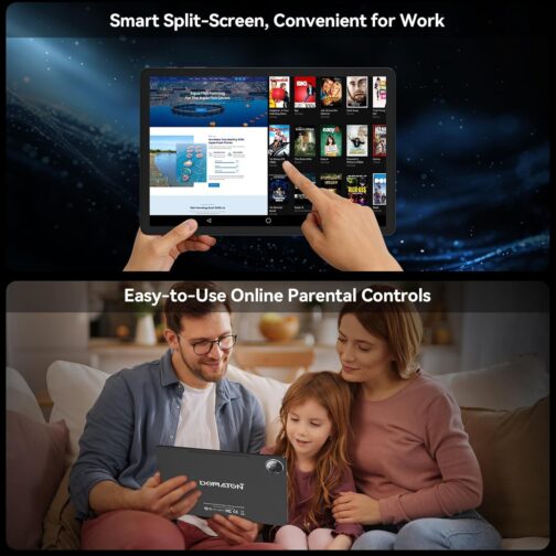 11 inch Tablet, 2025 Latest Android 14 Tablet with 16GB RAM 128GB ROM 1TB Expandable Octa-Core, 5G WiFi & Dual 4G Cellular, 2 in 1 Tablets with Keyboard Incell Large Screen,7000mAh Battery,Dual Camera