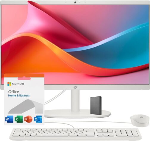 HP 22" All-in-One Desktop PC  The New Version and Look  12 Month Microsoft Office  40GB RAM  1TB Storage (512GB SSD and 512GB External)  FHD Display  Intel Celeron Processor  Windows 11 Home