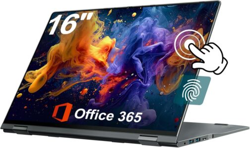 jumper 16 inch Convertible Laptop, 2 in 1 Laptop Computer with FHD 360 Degree Touchscreen, 32GB RAM 1152GB Storage, Celeron N5095, Backlit Keyboard, Fingerprint Reader, 1 Year Office 365, 53.2WH