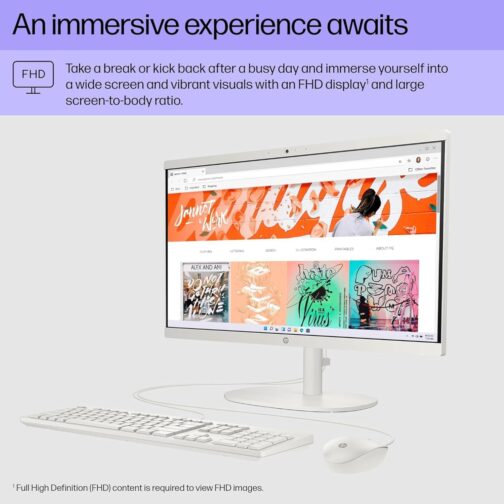 HP 22″ All-in-One Desktop PC  The New Version and Look  12 Month Microsoft Office  40GB RAM  1TB Storage (512GB SSD and 512GB External)  FHD Display  Intel Celeron Processor  Windows 11 Home