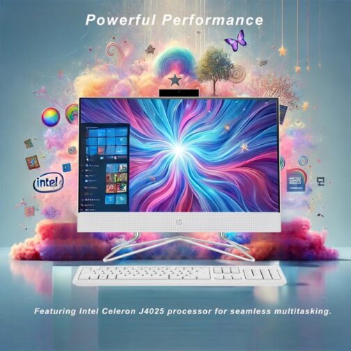 HP 22 inch All-in-One Desktop PC  2024 Latest Model  Microsoft Office Trial  FHD Display  16 GB RAM  1 TB Storage (512GB SSD + 512GB External HD)  Intel Celeron CPU  w/WOWPC Bundle  Win 11 Pro