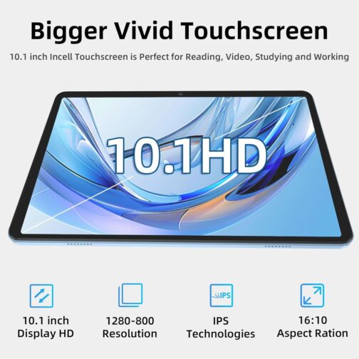 Tablet 10.1 inch, Android 15 Tablet with Octa-Core Processor 12GB RAM 64GB ROM, LCD Touchscreen, 6000mAh, WiFi 5, BT 5.0, Dual Camera, Widevine L1 Google Tablets 2025 (Gray)