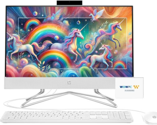 HP 22 inch All-in-One Desktop PC  2024 Latest Model  Microsoft Office Trial  FHD Display  16 GB RAM  1 TB Storage (512GB SSD + 512GB External HD)  Intel Celeron CPU  w/WOWPC Bundle  Win 11 Pro