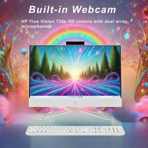 HP 22 inch All-in-One Desktop PC  2024 Latest Model  Microsoft Office Trial  FHD Display  16 GB RAM  1 TB Storage (512GB SSD + 512GB External HD)  Intel Celeron CPU  w/WOWPC Bundle  Win 11 Pro