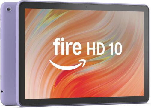 Amazon Fire HD 10 tablet (newest model) built for relaxation, 10.1″ vibrant Full HD screen, octa-core processor, 3 GB RAM, 64 GB, Lilac