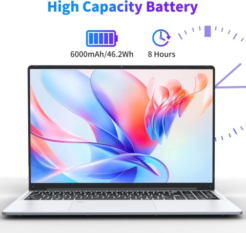 16 Inch Laptop Computer | Gaming Laptop | 16GB RAM 512GB SSD | N100 Processor | FHD 1920 * 1200 | 180 Angle Open | Backlit Keyboard | Fingerprint Unlock | UHD Graphics 750 MHz | Windows 11 Pro