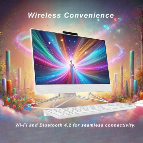 HP 22 inch All-in-One Desktop PC  2024 Latest Model  Microsoft Office Trial  FHD Display  16 GB RAM  1 TB Storage (512GB SSD + 512GB External HD)  Intel Celeron CPU  w/WOWPC Bundle  Win 11 Pro