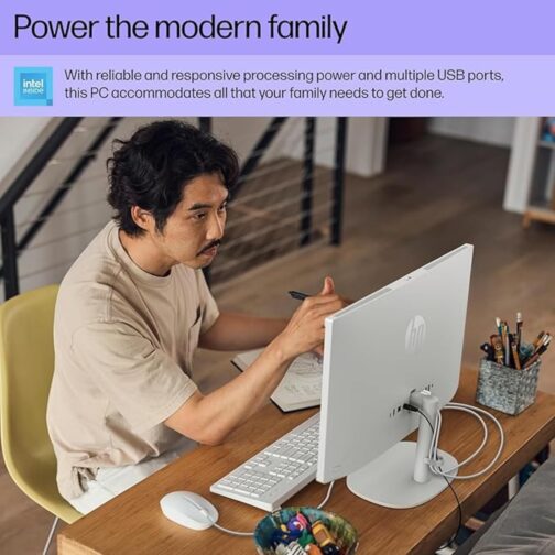 HP 22″ All-in-One Desktop PC  The New Version and Look  12 Month Microsoft Office  40GB RAM  1TB Storage (512GB SSD and 512GB External)  FHD Display  Intel Celeron Processor  Windows 11 Home