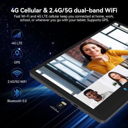 11 inch Tablet, 2025 Latest Android 14 Tablet with 16GB RAM 128GB ROM 1TB Expandable Octa-Core, 5G WiFi & Dual 4G Cellular, 2 in 1 Tablets with Keyboard Incell Large Screen,7000mAh Battery,Dual Camera