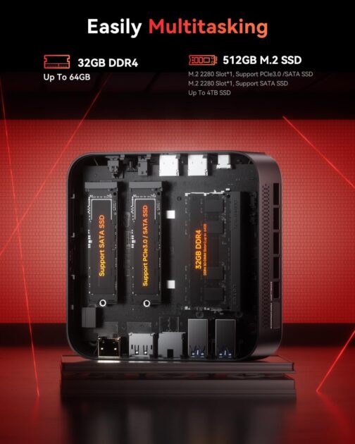 KAMRUI Mini PC, E3B 32GB RAM 512GB SSD Mini Gaming Computers AMD Ryzen 5 7430U Micro Desktop Computer (Max 4.3GHz,6C/12T, Beat 5650U), Small PC Support WiFi 6, BT5.2, Triple Display for Office Home