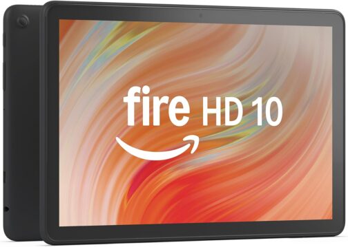 Amazon Fire HD 10 tablet (newest model) built for relaxation, 10.1″ vibrant Full HD screen, octa-core processor, 3 GB RAM, 64 GB, Black, without lockscreen ads