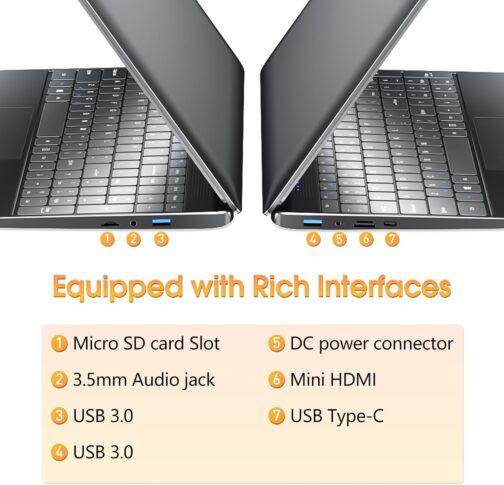 15.6 Inch Laptops, 8GB DDR3 512GB SSD Windows 11 Laptop Computer with I3 Processor, HD Display, 52Wh Battery, Wi-Fi 5, BT4.2, HDMI, USB3.2, Type-C, for Business and Students