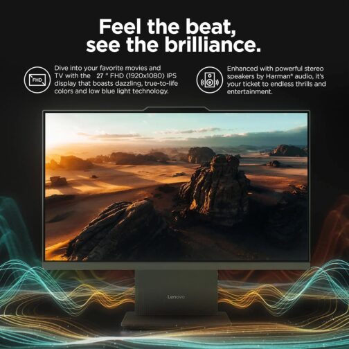 Lenovo ThinkCentre All-in-One Desktop Computer, 27″ FHD IPS Display, 8-core Intel Core i5-13420H, 16GB DDR5, 512GB SSD, Wi-Fi 6, USB-C, HDMI in&Out, Wired KB&Mouse, Windows 11 Pro