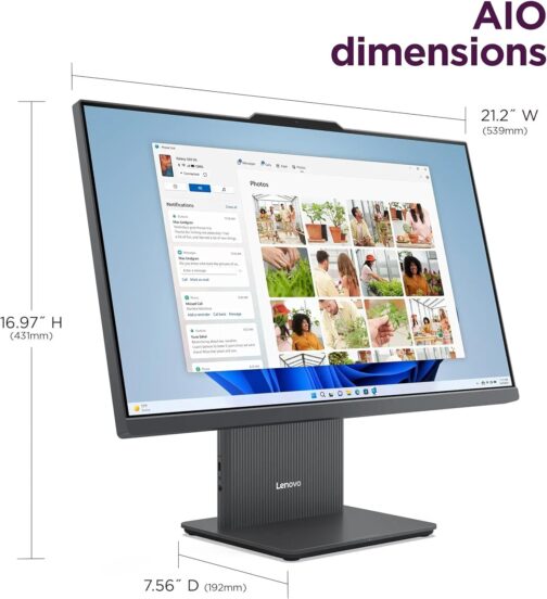 Lenovo ThinkCentre All-in-One Desktop Computer, 24″ FHD IPS Display, 5-core Intel U300 Processor, 32GB DDR5, 1TB SSD, Wi-Fi 6, USB-C, HDMI in&Out, Wired KB&Mouse, Windows 11 Pro