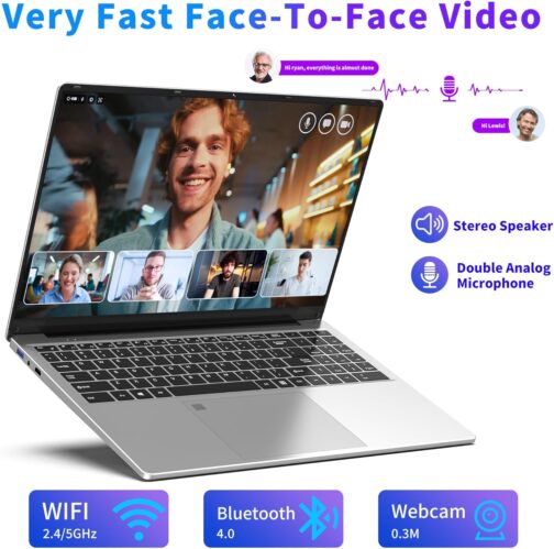 16 Inch Laptop Computer | Gaming Laptop | 16GB RAM 512GB SSD | N100 Processor | FHD 1920 * 1200 | 180 Angle Open | Backlit Keyboard | Fingerprint Unlock | UHD Graphics 750 MHz | Windows 11 Pro