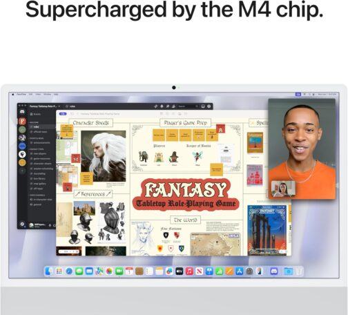 Apple 2024 iMac All-in-One Desktop Computer with M4 chip with 10-core CPU, 10-core GPU: Built for Apple Intelligence, 24GB Unified Memory, 512GB SSD Storage; Silver with AppleCare+ (3 Years)