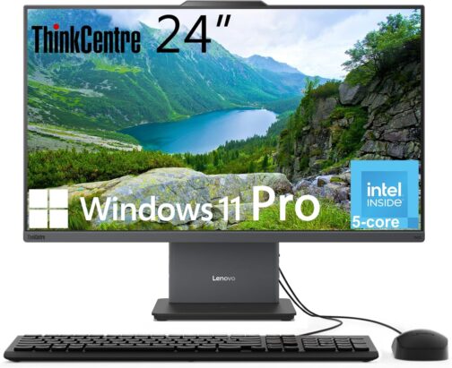 Lenovo ThinkCentre All-in-One Desktop Computer, 24" FHD IPS Display, 5-core Intel U300 Processor, 32GB DDR5, 1TB SSD, Wi-Fi 6, USB-C, HDMI in&Out, Wired KB&Mouse, Windows 11 Pro