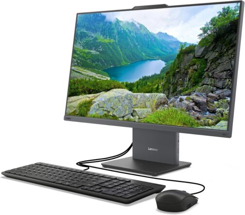 Lenovo ThinkCentre All-in-One Desktop Computer, 24″ FHD IPS Display, 5-core Intel U300 Processor, 32GB DDR5, 1TB SSD, Wi-Fi 6, USB-C, HDMI in&Out, Wired KB&Mouse, Windows 11 Pro