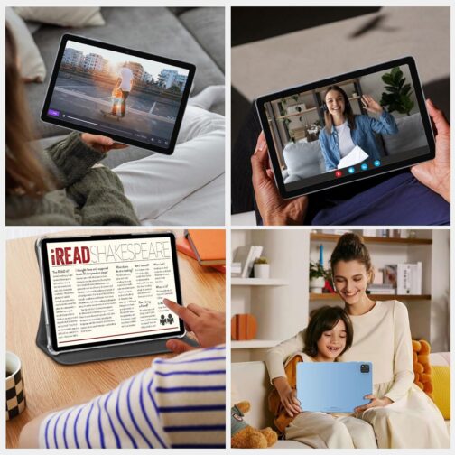 Tablet 10.1 inch, Android 15 Tablet with Octa-Core Processor 12GB RAM 64GB ROM, LCD Touchscreen, 6000mAh, WiFi 5, BT 5.0, Dual Camera, Widevine L1 Google Tablets 2025 (Gray)