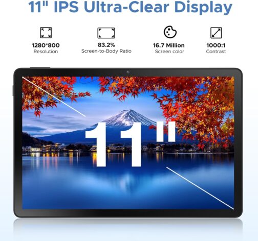 DOOGEE U11 Pro Android 15 Tablet, 11 inch Tablet, 30GB+256GB/2TB TF,8580mAh,Octa-Core,90Hz Display, Netflix 1080P,5G WiFi,Widevine L1,BT5.0,13MP+5MP, Face ID/OTG with Pen, Keyboard, Mouse&Case