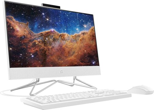 HP 2022 All-in-One Desktop, 21.5″ FHD Display, Intel Celeron J4025 Processor, 16GB RAM, 1TB PCIe SSD, Webcam, WiFi, HDMI, RJ-45, Wired Keyboard&Mouse, Windows 11 Home, White