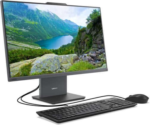 Lenovo ThinkCentre All-in-One Desktop Computer, 24″ FHD IPS Display, 5-core Intel U300 Processor, 32GB DDR5, 1TB SSD, Wi-Fi 6, USB-C, HDMI in&Out, Wired KB&Mouse, Windows 11 Pro