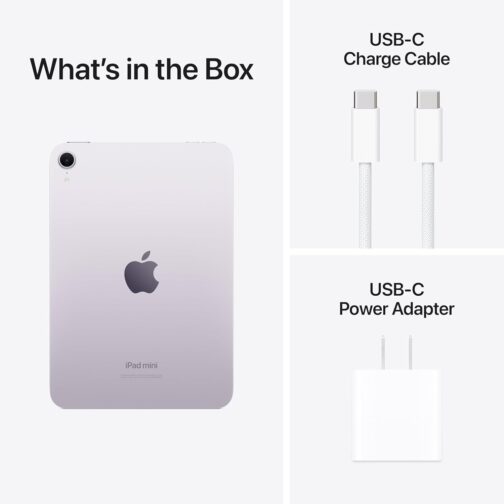 Apple iPad mini (A17 Pro): Apple Intelligence, 8.3-inch Liquid Retina Display, 128GB, Wi-Fi 6E, 12MP Front/12MP Back Camera, Touch ID, All-Day Battery Life  Purple