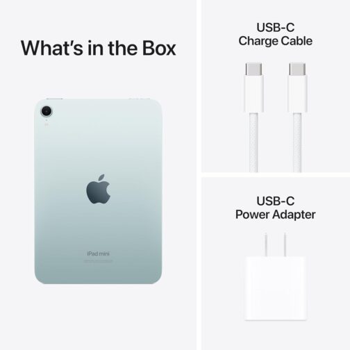 Apple iPad mini (A17 Pro): Apple Intelligence, 8.3-inch Liquid Retina Display, 128GB, Wi-Fi 6E, 12MP Front/12MP Back Camera, Touch ID, All-Day Battery Life  Blue