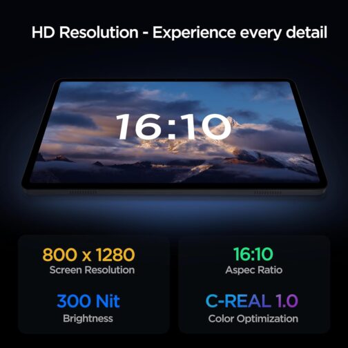 Android Tablet, 10.1 inch Android 15 Tablet, Octa-core CPU, 2 Years Protection, RAM 12GB, ROM 64GB (Up to 2 TB), 800×1280 Resolution, WiFi 6 & Bluetooth 5.4, Dual Speakers, 5MP+8MP, 6000mAh, Black
