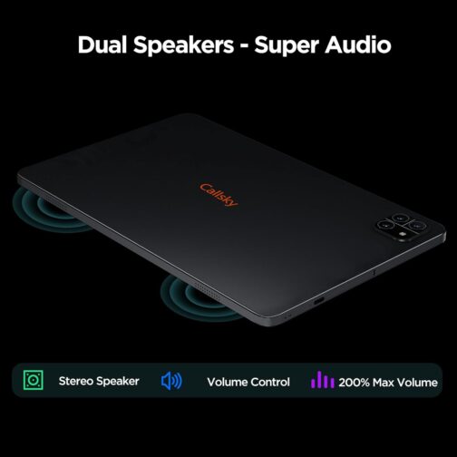 Android Tablet, 10.1 inch Android 15 Tablet, Octa-core CPU, 2 Years Protection, RAM 12GB, ROM 64GB (Up to 2 TB), 800×1280 Resolution, WiFi 6 & Bluetooth 5.4, Dual Speakers, 5MP+8MP, 6000mAh, Black