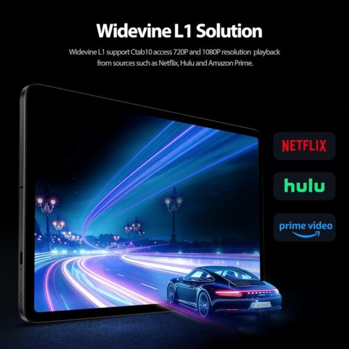 Android Tablet, 10.1 inch Android 15 Tablet, Octa-core CPU, 2 Years Protection, RAM 12GB, ROM 64GB (Up to 2 TB), 800×1280 Resolution, WiFi 6 & Bluetooth 5.4, Dual Speakers, 5MP+8MP, 6000mAh, Black
